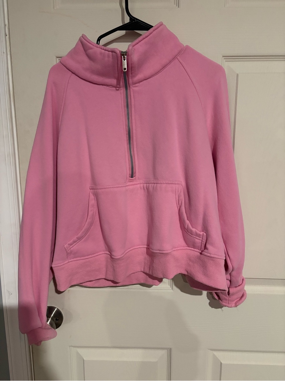 Pink Half-Zip Pullover Sweatshirt